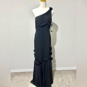 Tally Taylor Black One Shoulder Evening Cocktail Dress